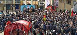 تشییع با شکوه سرلشکر پاسدار غلامرضا سلیمانی، رئیس سازمان بسیج مستضعفین کشور و سرتیپ دوم پاسدار حاج بهمن بهرامی در شهرکرد